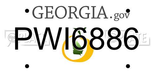 PWI6886 Georgia License Plate
