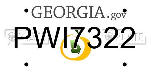 PWI7322 Georgia License Plate
