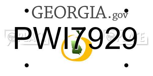 PWI7929 Georgia License Plate