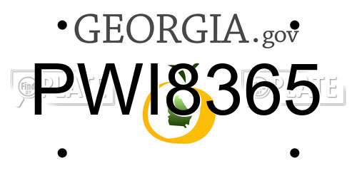 PWI8365 Georgia License Plate