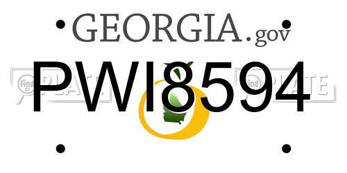 PWI8594 Georgia License Plate