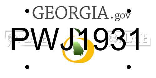 PWJ1931 Georgia License Plate