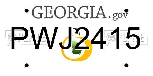 PWJ2415 Georgia License Plate