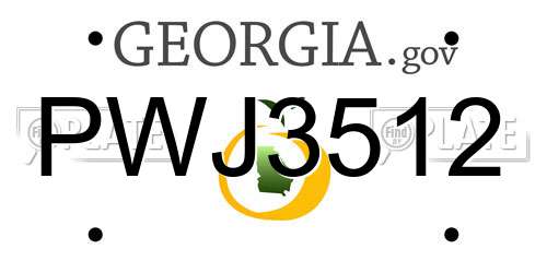 PWJ3512 Georgia License Plate