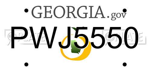 PWJ5550 Georgia License Plate