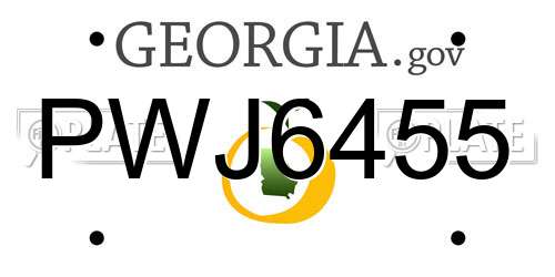 PWJ6455 Georgia License Plate