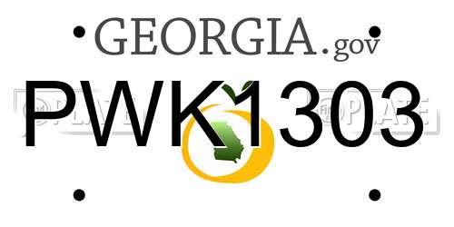 PWK1303 Georgia License Plate
