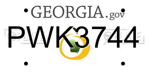 PWK3744 Georgia License Plate