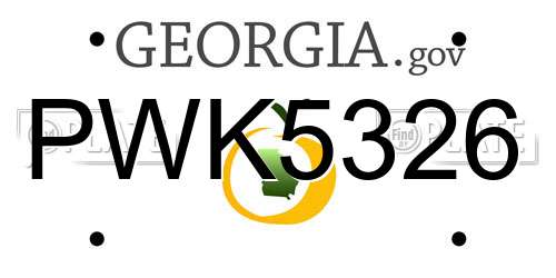 PWK5326 Georgia License Plate