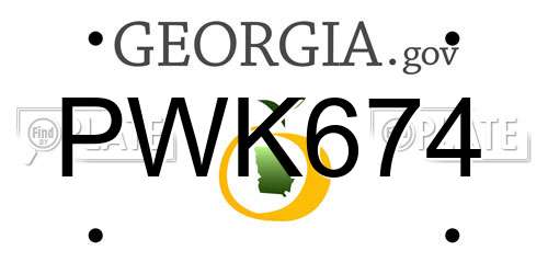 PWK674 Georgia License Plate