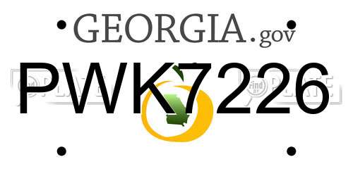 PWK7226 Georgia License Plate