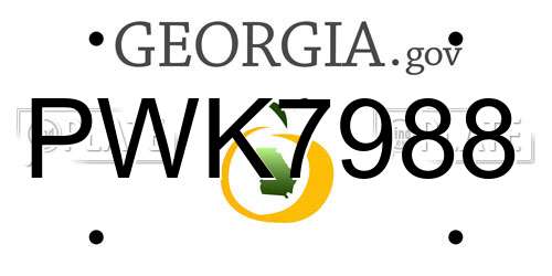 PWK7988 Georgia License Plate