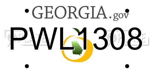 PWL1308 Georgia License Plate