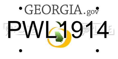 PWL1914 Georgia License Plate