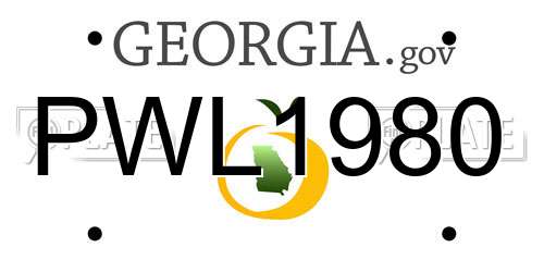 PWL1980 Georgia License Plate