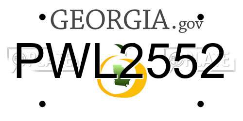 PWL2552 Georgia License Plate