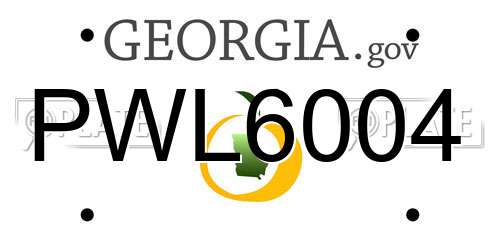 PWL6004 Georgia License Plate