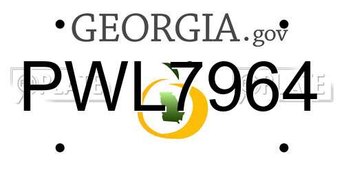 PWL7964 Georgia License Plate