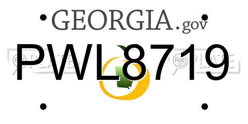 PWL8719 Georgia License Plate