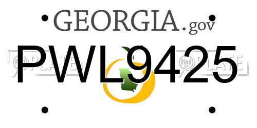 PWL9425 Georgia License Plate