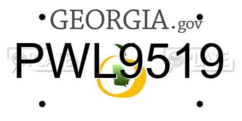 PWL9519 Georgia License Plate