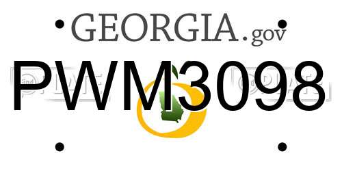 PWM3098 Georgia License Plate