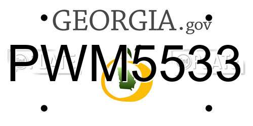PWM5533 Georgia License Plate