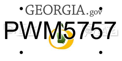 PWM5757 Georgia License Plate