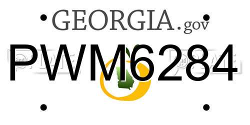 PWM6284 Georgia License Plate