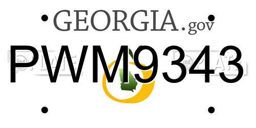 PWM9343 Georgia License Plate