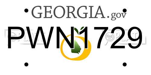 PWN1729 Georgia License Plate
