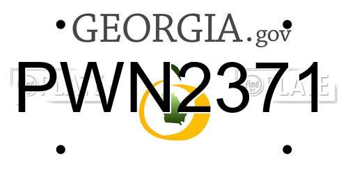 PWN2371 Georgia License Plate