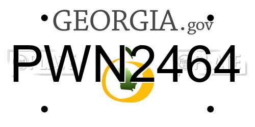 PWN2464 Georgia License Plate