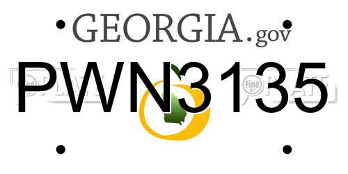 PWN3135 Georgia License Plate