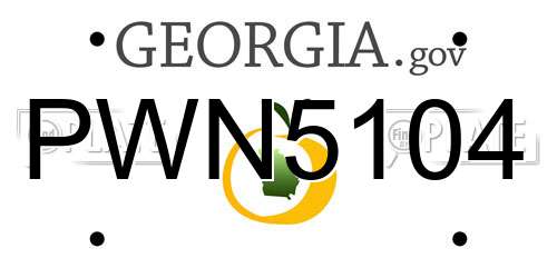 PWN5104 Georgia License Plate