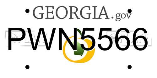 PWN5566 Georgia License Plate