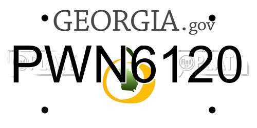 PWN6120 Georgia License Plate