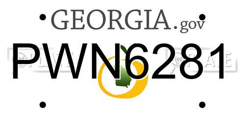PWN6281 Georgia License Plate