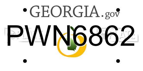 PWN6862 Georgia License Plate