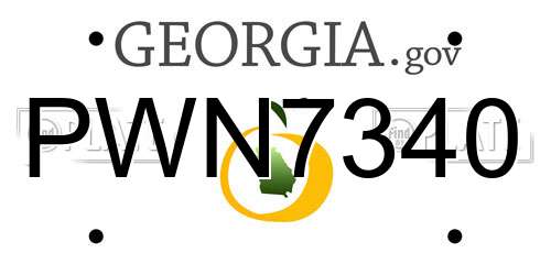 PWN7340 Georgia License Plate