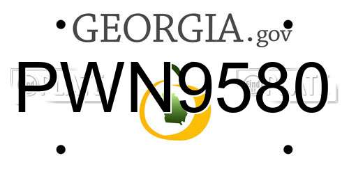 PWN9580 Georgia License Plate