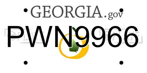 PWN9966 Georgia License Plate