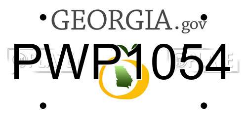PWP1054 Georgia License Plate