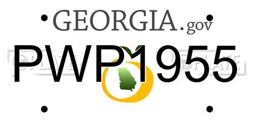 PWP1955 Georgia License Plate