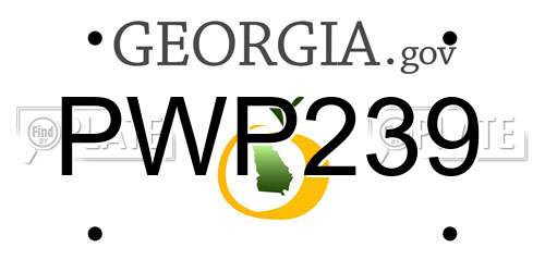 PWP239 Georgia License Plate