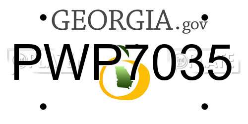 PWP7035 Georgia License Plate