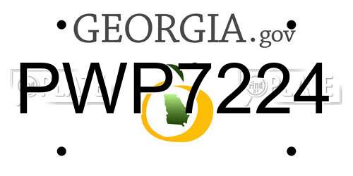 PWP7224 Georgia License Plate