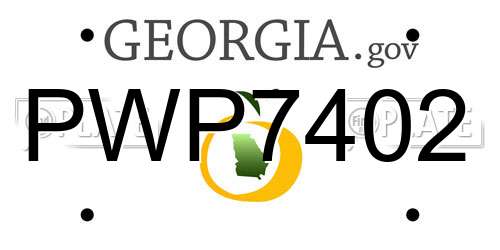 PWP7402 Georgia License Plate