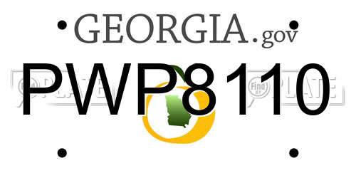 PWP8110 Georgia License Plate
