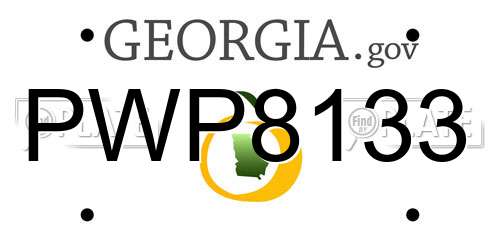 PWP8133 Georgia License Plate